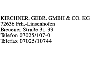 KIRCHNER, GEBR. GMBH & CO. KG