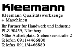 Kleemann Qualitätswerkzeuge + Maschinen