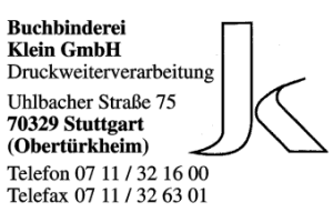 Klein GmbH, Buchbinderei