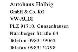 Autohaus Halbig GmbH & Co. KG VW-AUDI
