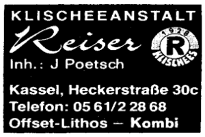 KLISCHEEANSTALT Reiser Inh. J. Poetsch