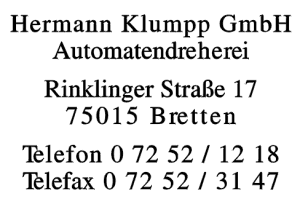 Klumpp, Hermann GmbH