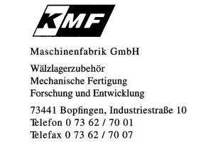 KMF, Maschinenfabrik GmbH