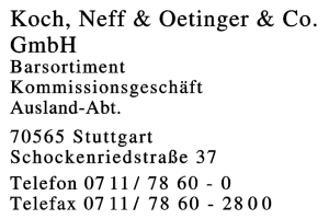 Koch, Neff & Oetinger & Co. GmbH