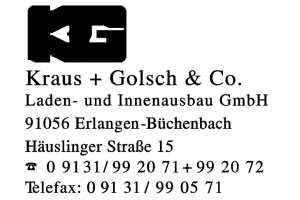 Kraus + Golsch & Co. Laden- und Innenausbau GmbH Kraus + Golsch & Co. Laden- und Innenausbau GmbH