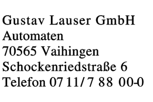LAUSER Gustav Lauser GmbH LAUSER Gustav Lauser GmbH