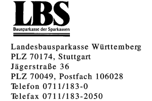 LBS Landesbausparkasse Württemberg LBS Landesbausparkasse Württemberg