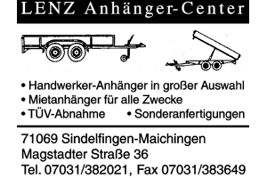 LENZ Anhänger-Center LENZ Anhänger-Center