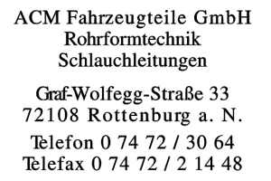 ACM Fahrzeugteile GmbH ACM Fahrzeugteile GmbH