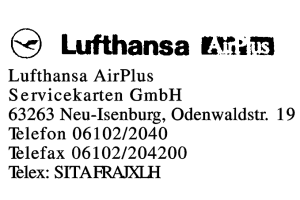 Lufthansa AirPlus Servicekarten GmbH