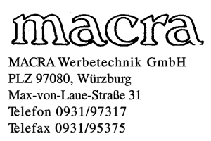 MACRA Werbetechnik GmbH MACRA Werbetechnik GmbH