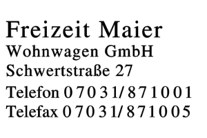Maier Freizeit Wohnwagen GmbH Maier Freizeit Wohnwagen GmbH