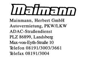 Maimann, Herbert, GmbH Autovermietung Maimann, Herbert, GmbH Autovermietung