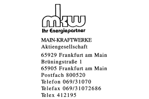 MAIN-KRAFTWERKE Aktiengesellschaft
