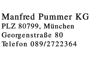 Manfred Pummer KG Manfred Pummer KG