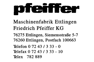 Maschinenfabrik Ettlingen Friedrich Pfeiffer KG