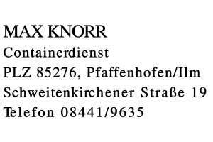 MAX KNORR MAX KNORR