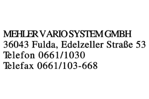 MEHLER VARIO SYSTEM GMBH