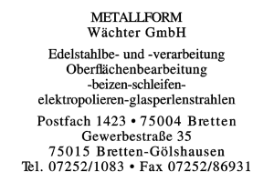 METALLFORM Wächter GmbH