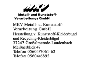 MKV Metall- u. Kunststoff- Verarbeitung GmbH