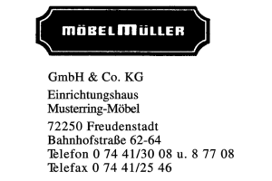 Möbel Müller GmbH & Co. KG Einrichtungshaus Musterring-Möbel