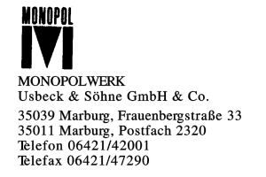 MONOPOLWERK Usbeck & Söhne GmbH & Co.