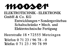 mooser Elektrotechnik - Elektronik GmbH & Co. KG