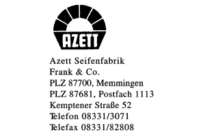 Azett Seifenfabrik, Frank & Co.