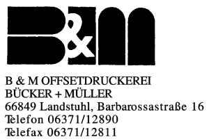 B & M OFFSETDRUCKEREI BÜCKER + MÜLLER