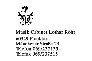 Musik Cabinet Lothar Röhr