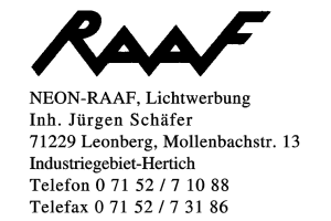 NEON-RAAF, Lichtwerbung Inh. Jürgen Schäfer