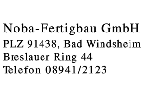 Noba-Fertigbau GmbH Noba-Fertigbau GmbH