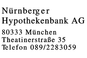Nürnberger Hypothekenbank AG Nürnberger Hypothekenbank AG