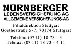 NÜRNBERGER LEBENSVERSICHERUNGS AG ALLGEMEINE VERSICHERUNGS-AG
