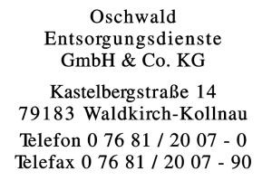 Oschwald Entsorgungsdienste GmbH & Co. KG