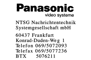 Panasonic NTSG Nachrichtentechnik Sytemgesellschaft mbH