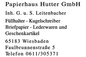 Papierhaus Hutter GmbH Inh. G. u. S. Leitenbacher