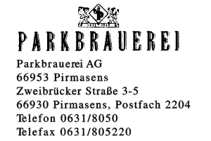 Parkbrauerei AG Parkbrauerei AG