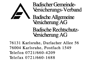 Badischer Gemeinde- Versicherungs-Verband Badischer Gemeinde- Versicherungs-Verband