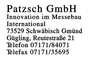Patzsch GmbH Patzsch GmbH