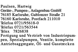 Paulsen, Hartwig Geräte-, Pumpen-, Anlagenbau GmbH