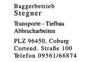 Baggerbetrieb Stegner
