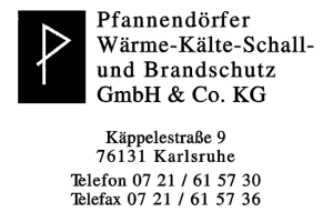 Pfannendörfer Wärme-Kälte-Schall- u.Brandschutz GmbH & Co. KG Pfannendörfer Wärme-Kälte-Schall- u.Brandschutz GmbH & Co. KG
