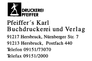 Pfeiffer«s, Karl Buchdruckerei und Verlag