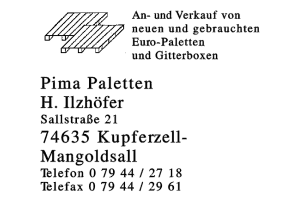 Pima Paletten, H. Ilzhöfer