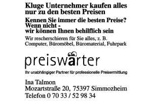 Preiswärter Ina Talmon