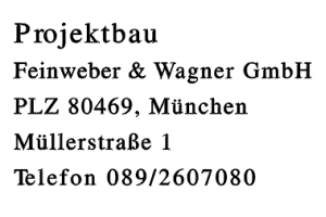 Projektbau Feinweber & Wagner GmbH