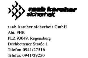 raab karcher sicherheit GmbH Abt. FHB raab karcher sicherheit GmbH Abt. FHB