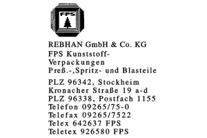REBHAN GmbH & Co. KG FPS Kunststoff- Verpackungen Preß.-Spritz - und Blasteile