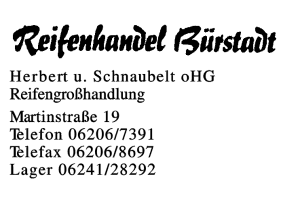 Reifenhandel Bürstadt Herbert u. Schnaubelt oHG